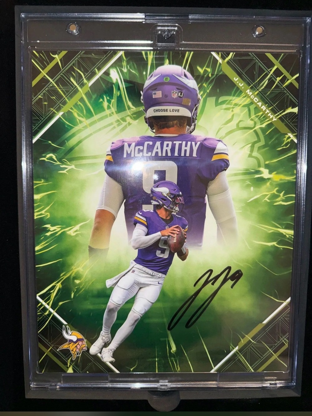 J.J. McCarthy Autographed Vikings 8X10 Fanatics Emanate Authentic